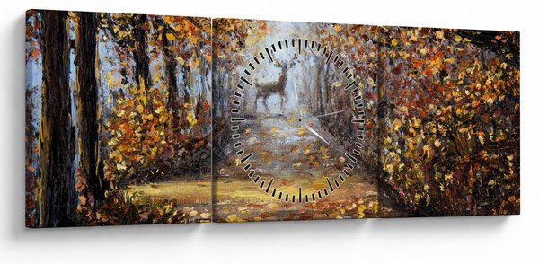 Obraz - Duch lesa (s hodinami) (90x30 cm)
