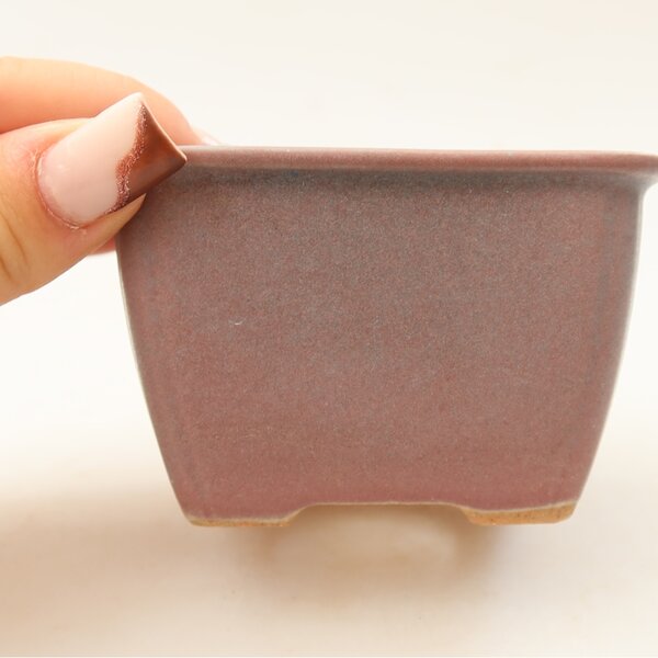 E-bonsai Keramická bonsai miska 8,5 x 8,5 x 5,5 cm fialová