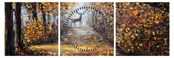 Obraz - Duch lesa (s hodinami) (90x30 cm)