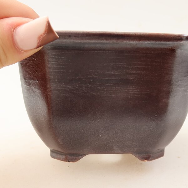 E-bonsai Keramická bonsai miska 10 x 10 x 6,5 cm hnědá