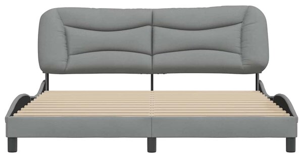 Rám postele bez matrace Hvar světle šedý 180 x 200 cm textil 3207786