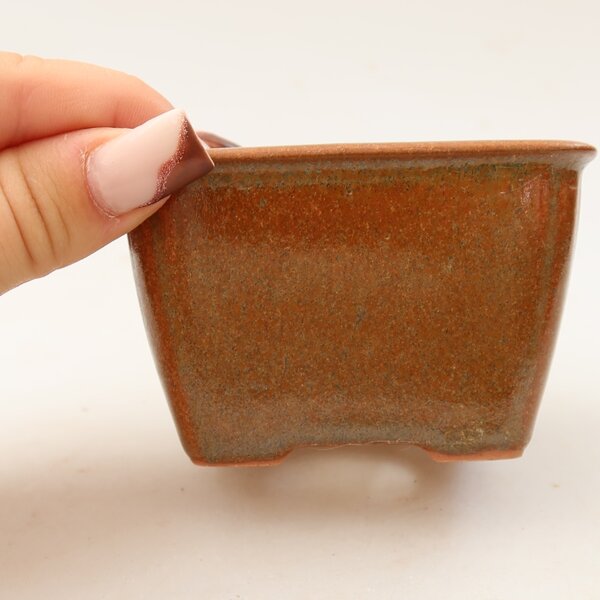 E-bonsai Keramická bonsai miska 8,5 x 8,5 x 5,5 cm hnědá