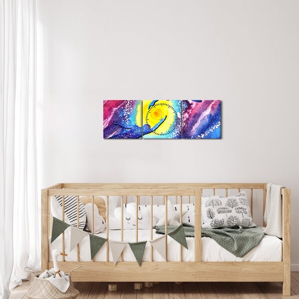 Obraz - Dotek (s hodinami) (90x30 cm)