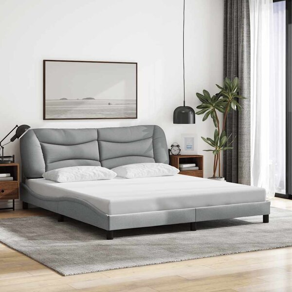Rám postele bez matrace Hvar světle šedý 180 x 200 cm textil 3207786