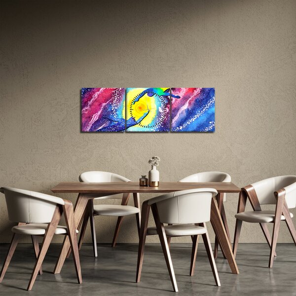 Obraz - Dotek (s hodinami) (90x30 cm)