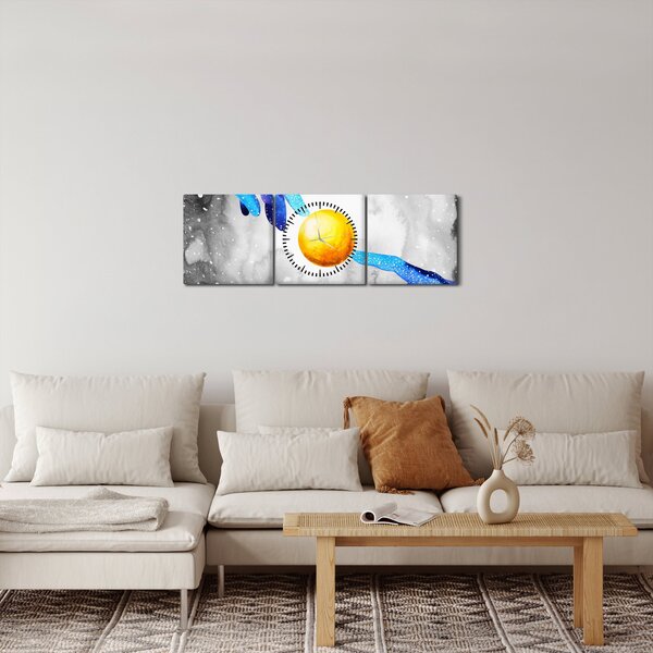 Obraz - Spojení (s hodinami) (90x30 cm)