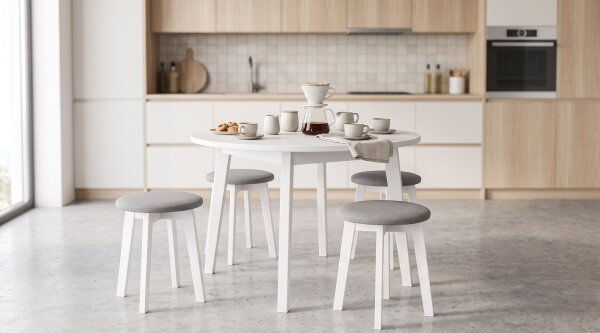Taburet KUBE pr. 36 cm bílá/šedá