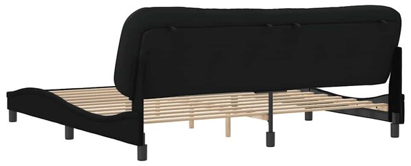 Rám postele bez matrace Hvar černý 200 x 200 cm textil 3207795