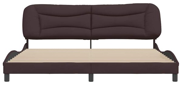 Rám postele bez matrace Hvar tmavě hnědý 200 x 200 cm textil 3207796