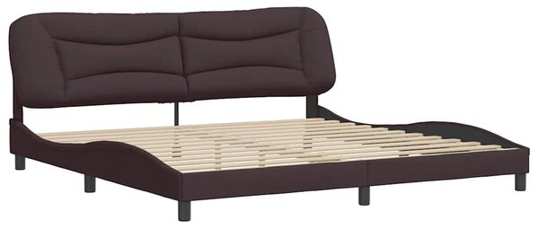 Rám postele bez matrace Hvar tmavě hnědý 200 x 200 cm textil 3207796