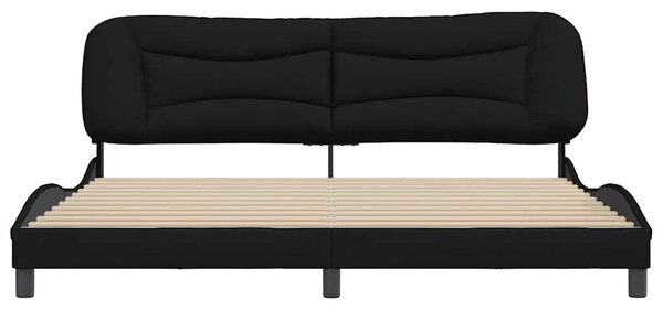 Rám postele bez matrace Hvar černý 200 x 200 cm textil 3207795