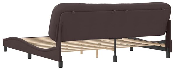 Rám postele bez matrace Hvar tmavě hnědý 200 x 200 cm textil 3207796