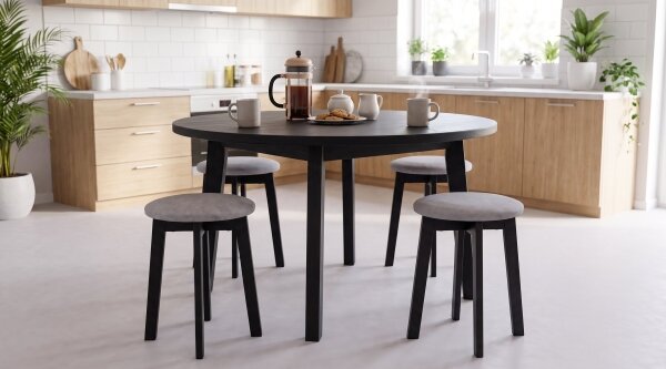 Taburet KUBE pr. 36 cm černá/šedá