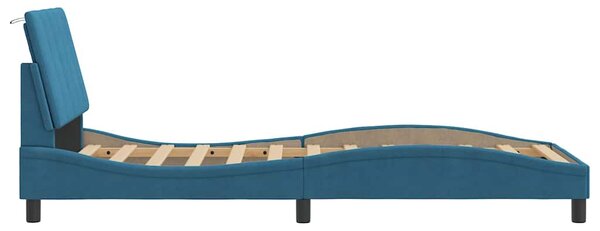 Rám postele bez matrace Hanko modrý 80 x 200 cm samet 3207817