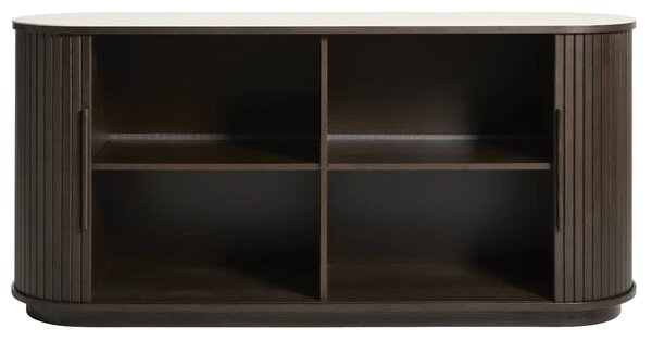 Unique Furniture Tmavá dubová komoda Enna 165 x 45 cm s keramickou deskou