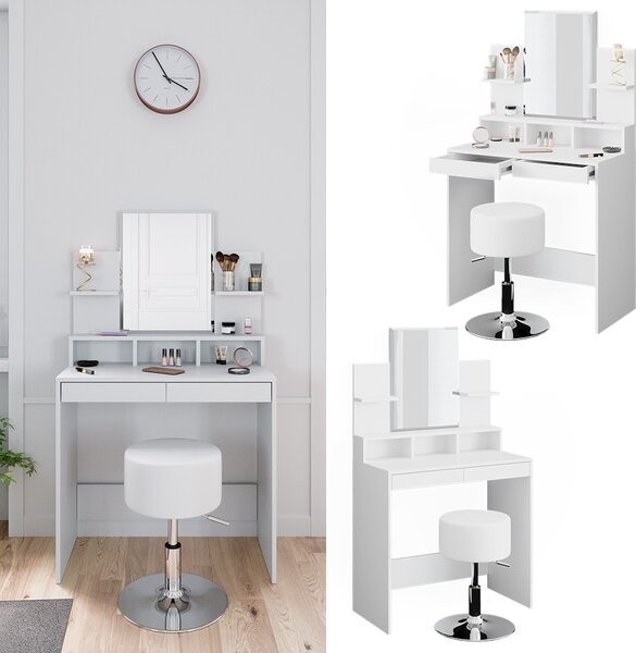 Toaletní stolek Vicco Ania Bílá 80 cm s taburetem, Model 36387