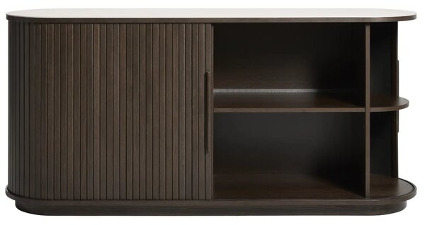Unique Furniture Tmavá dubová komoda Enna 165 x 45 cm s keramickou deskou