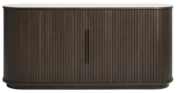 Unique Furniture Tmavá dubová komoda Enna 165 x 45 cm s keramickou deskou