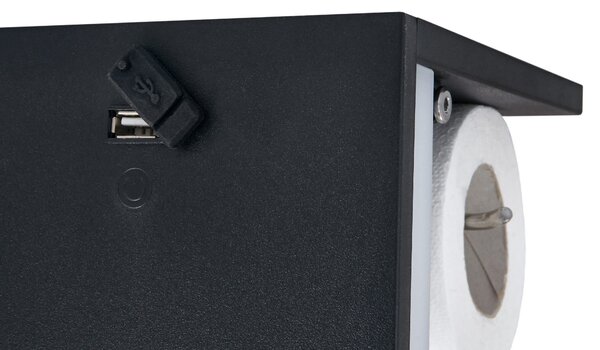 LED držák na toaletní papír s USB 5W - neutrální bílá BERGE