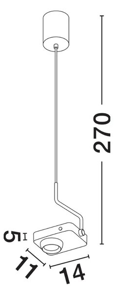 Nova Luce Bílé kovové závěsné LED světlo Kedros 14 cm