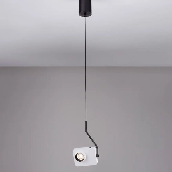 Nova Luce Bílé kovové závěsné LED světlo Kedros 14 cm