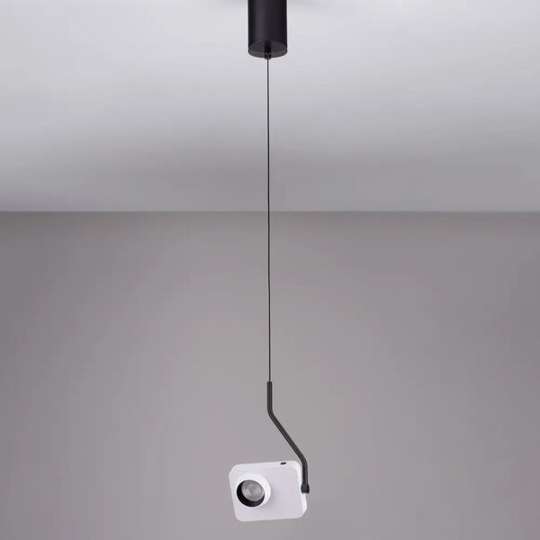 Nova Luce Bílé kovové závěsné LED světlo Kedros 14 cm