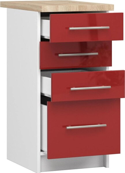 AKORD Furniture Factory KS0POLIBIACZERPOL016, Bílá, 16 mm, 4 zásuvka/zásuvek, 460 mm, 400 mm, 850 mm