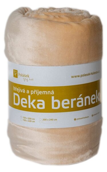 Polášek Mikroflanelová deka s beránkem - Šampáň | 150 x 200 cm