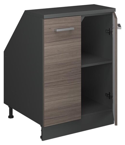 Kuchyňská skříňka pod šikmou střechu Vicco R-Line Ušlechtilá šedá 60 cm se 2 dveřmi, korpus skříně hloubka 60 cm, Model 60191