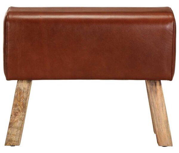 Lavice gymnastický kůň 58 cm hnědá pravá kůže a mangovník 320784