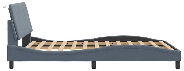 Rám postele bez matrace Hanko tmavě šedá 120 x 200 cm samet 3207838