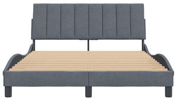 Rám postele bez matrace Hanko tmavě šedá 120 x 200 cm samet 3207838