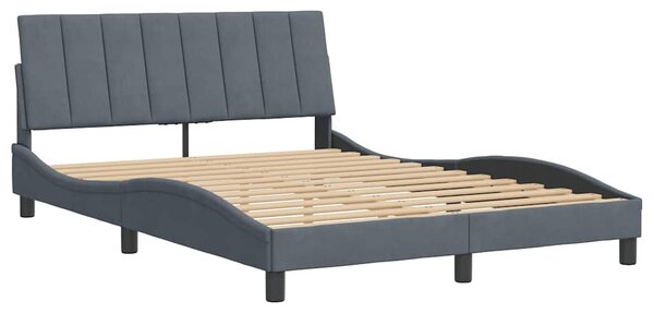 Rám postele bez matrace Hanko tmavě šedá 120 x 200 cm samet 3207838