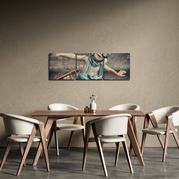 Obraz - Mladý letec (s hodinami) (90x30 cm)
