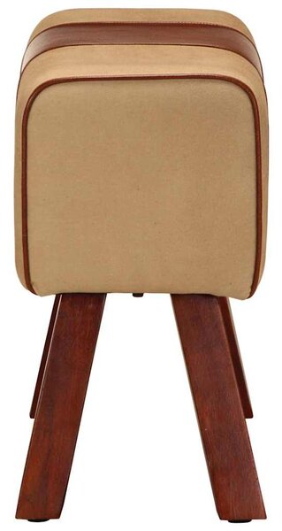 Lavice gymnastický kůň 58 cm hnědá pravá kůže a mangovník 320785