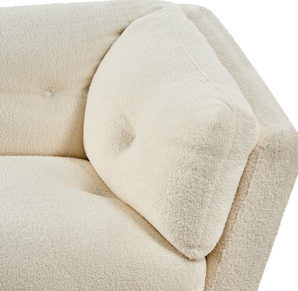 Pohovka 3místná LENVIK Buklé Bílá