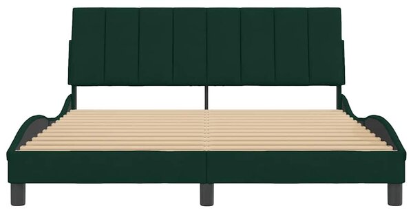 Rám postele bez matrace Hanko tmavě zelená 160 x 200 cm samet 3207858