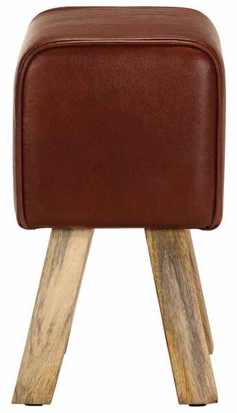 Lavice gymnastický kůň 38 cm hnědá pravá kůže a mangovník 320786