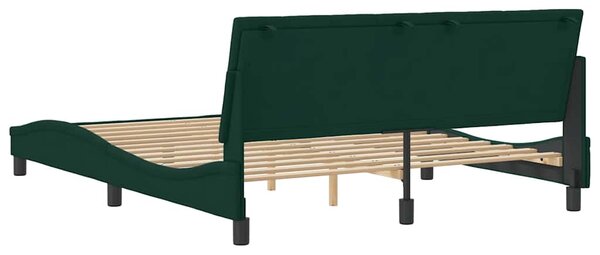 Rám postele bez matrace Hanko tmavě zelená 160 x 200 cm samet 3207858