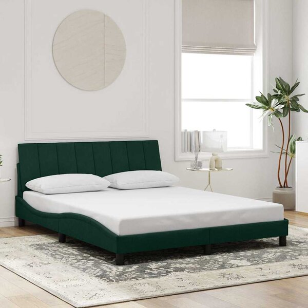 Rám postele bez matrace Hanko tmavě zelená 160 x 200 cm samet 3207858