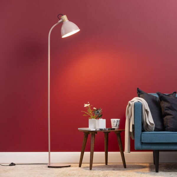 Brilliant 94556/04 Stojanová lampa ERENA růžová + dřevo