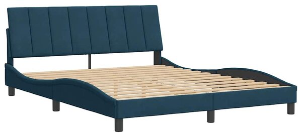 Rám postele bez matrace Hanko modrý 160 x 200 cm samet 3207859