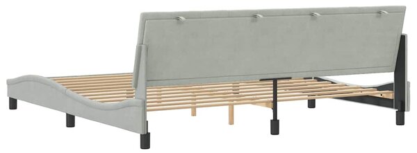 Rám postele bez matrace Hanko světle šedý 200 x 200 cm samet 3207867
