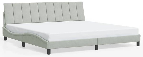 Rám postele bez matrace Hanko světle šedý 200 x 200 cm samet 3207867