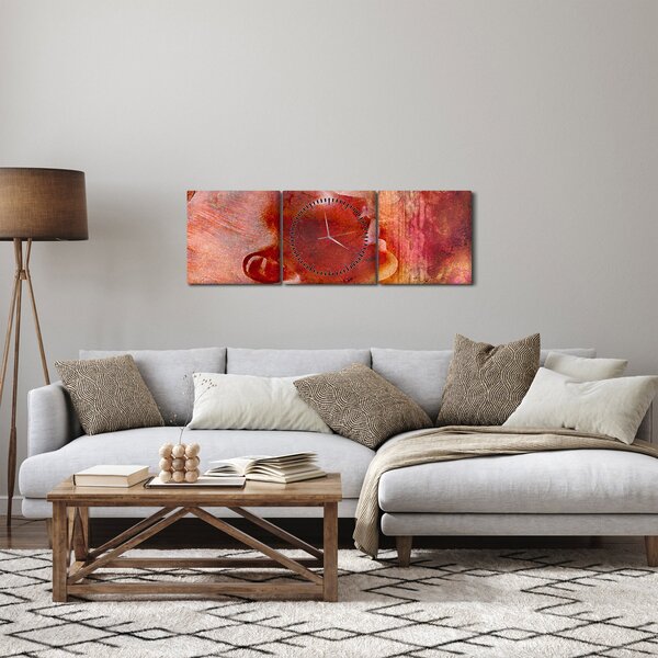 Obraz - Profil ženské tváře (s hodinami) (90x30 cm)