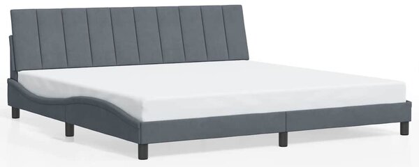 Rám postele bez matrace Hanko tmavě šedý 200 x 200 cm samet 3207868