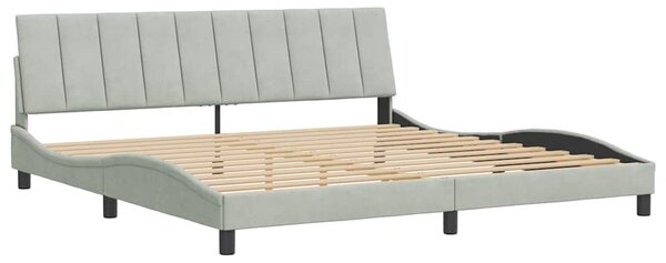 Rám postele bez matrace Hanko světle šedý 200 x 200 cm samet 3207867