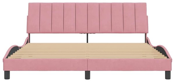 Rám postele bez matrace Hanko růžový 180x200 cm samet 3207866