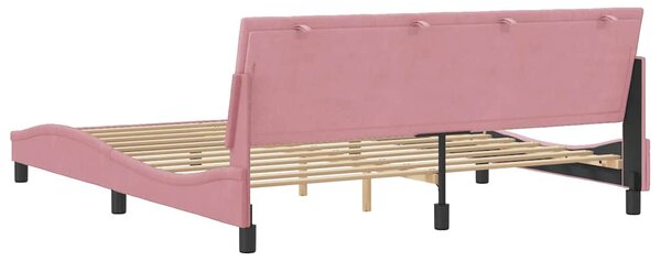 Rám postele bez matrace Hanko růžový 180x200 cm samet 3207866