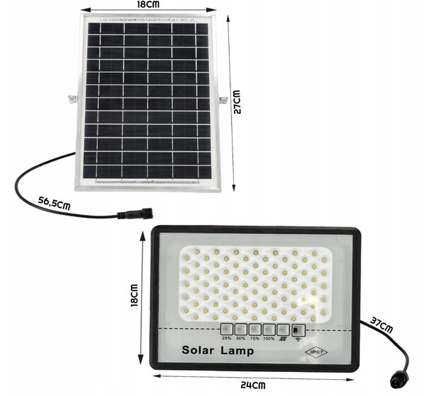 BERGE Solární LED svítidlo DAKAR - 50W - PIR